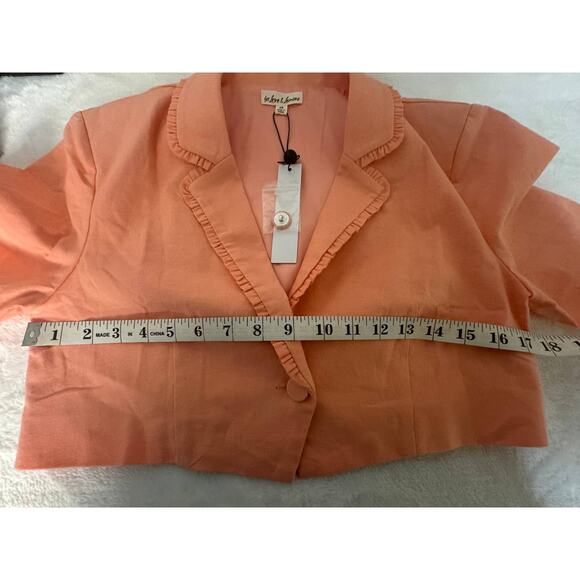 NWT For Love & Lemons Coral Cropped Blazer Sz XS - Picture 10 of 10
